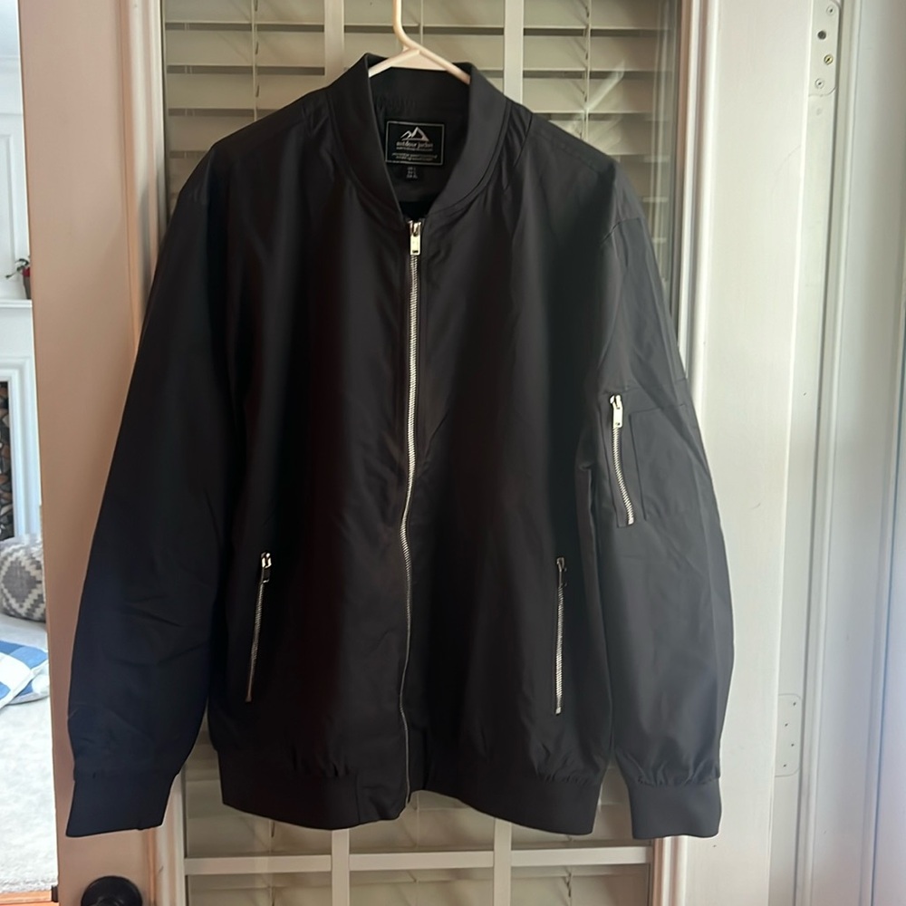 Gray bomber jacket